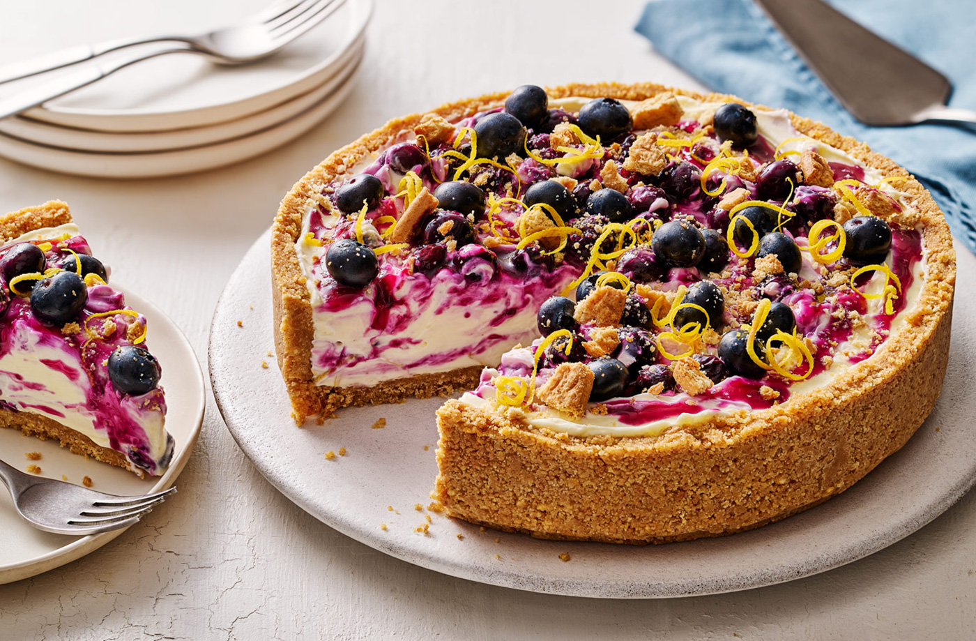 Blueberry deep-dish cheesecake recipe