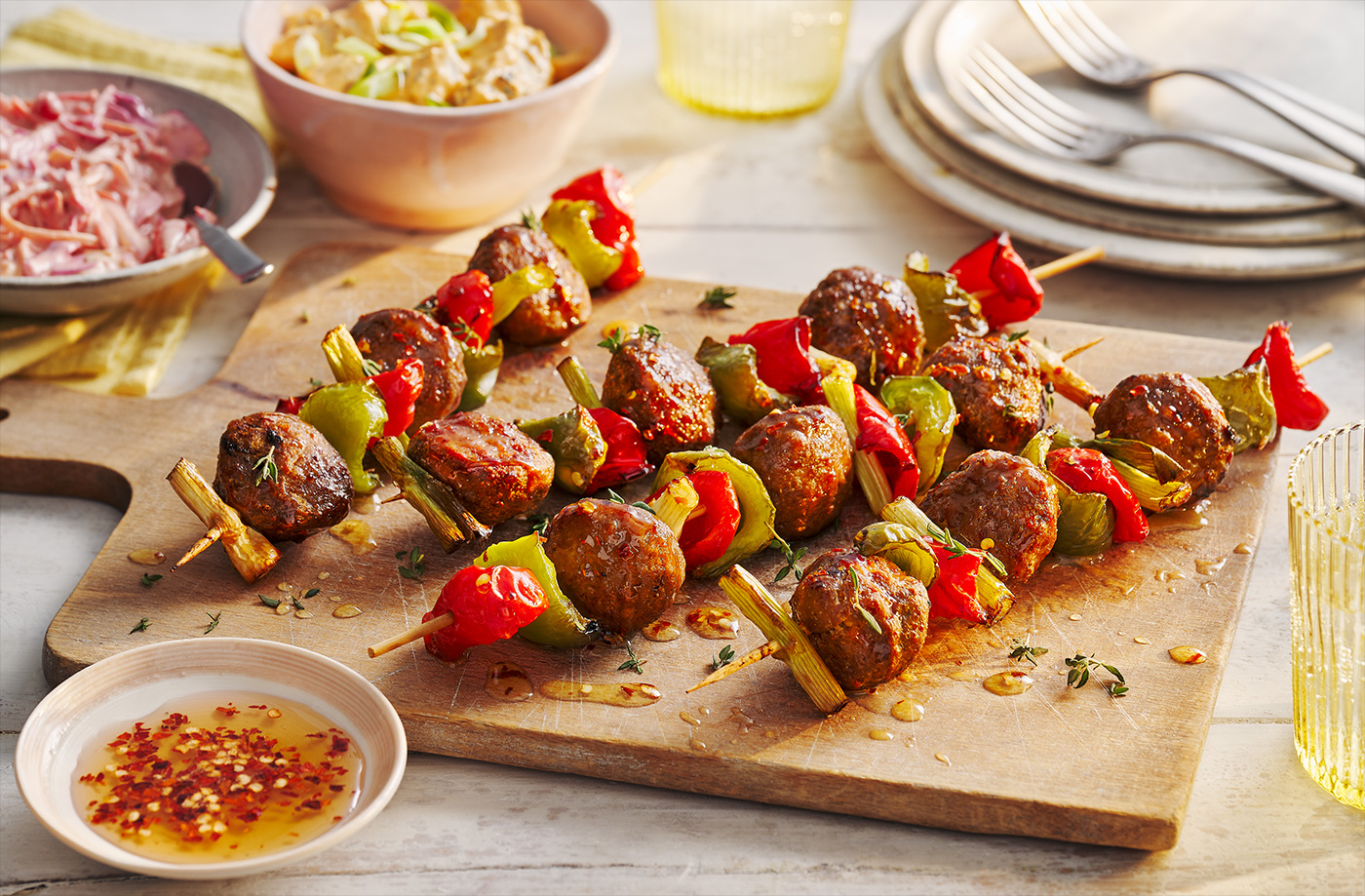 Air-fryer meatball kebabs recipe