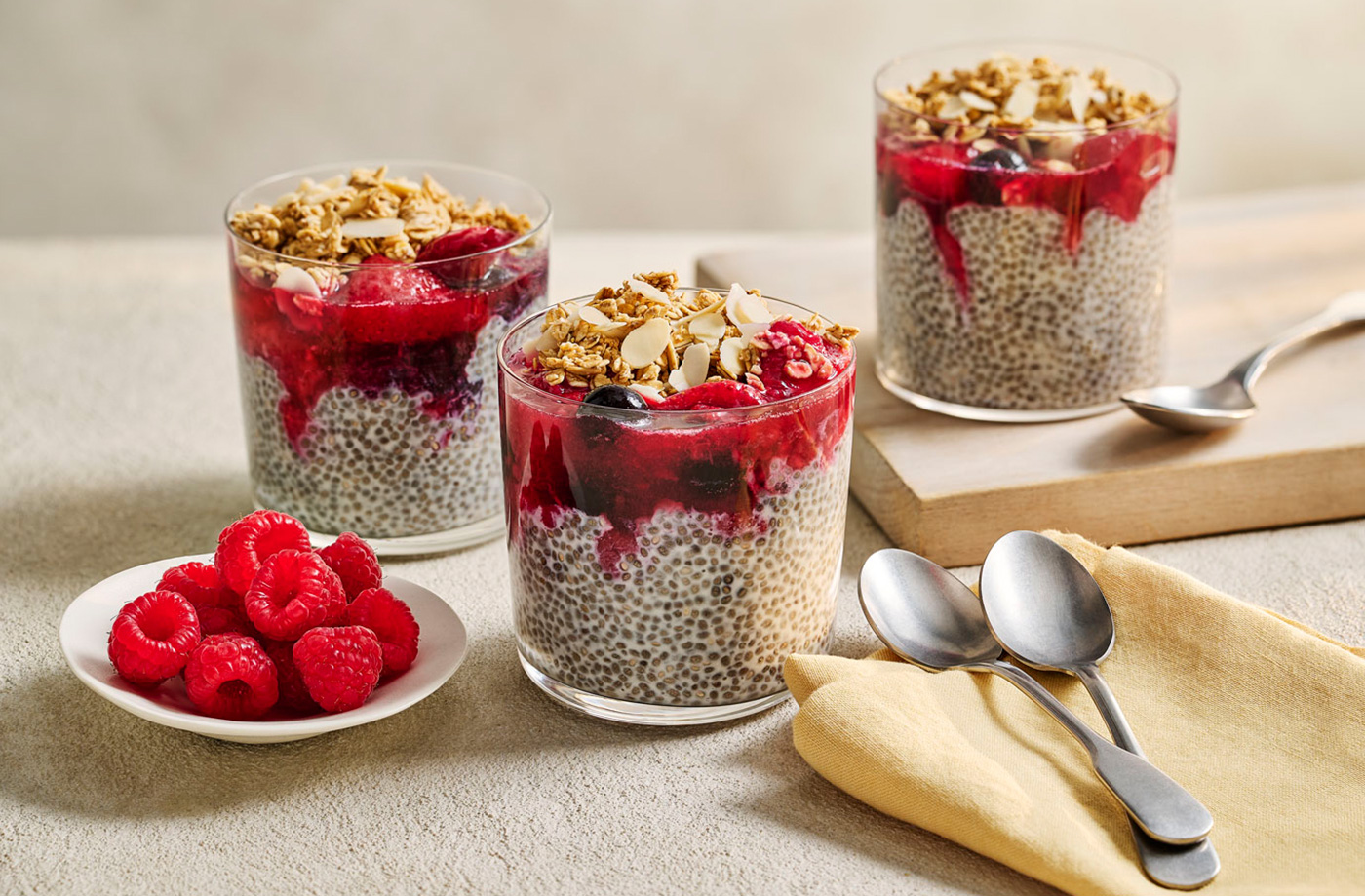 Chia pudding with berry compote recipe