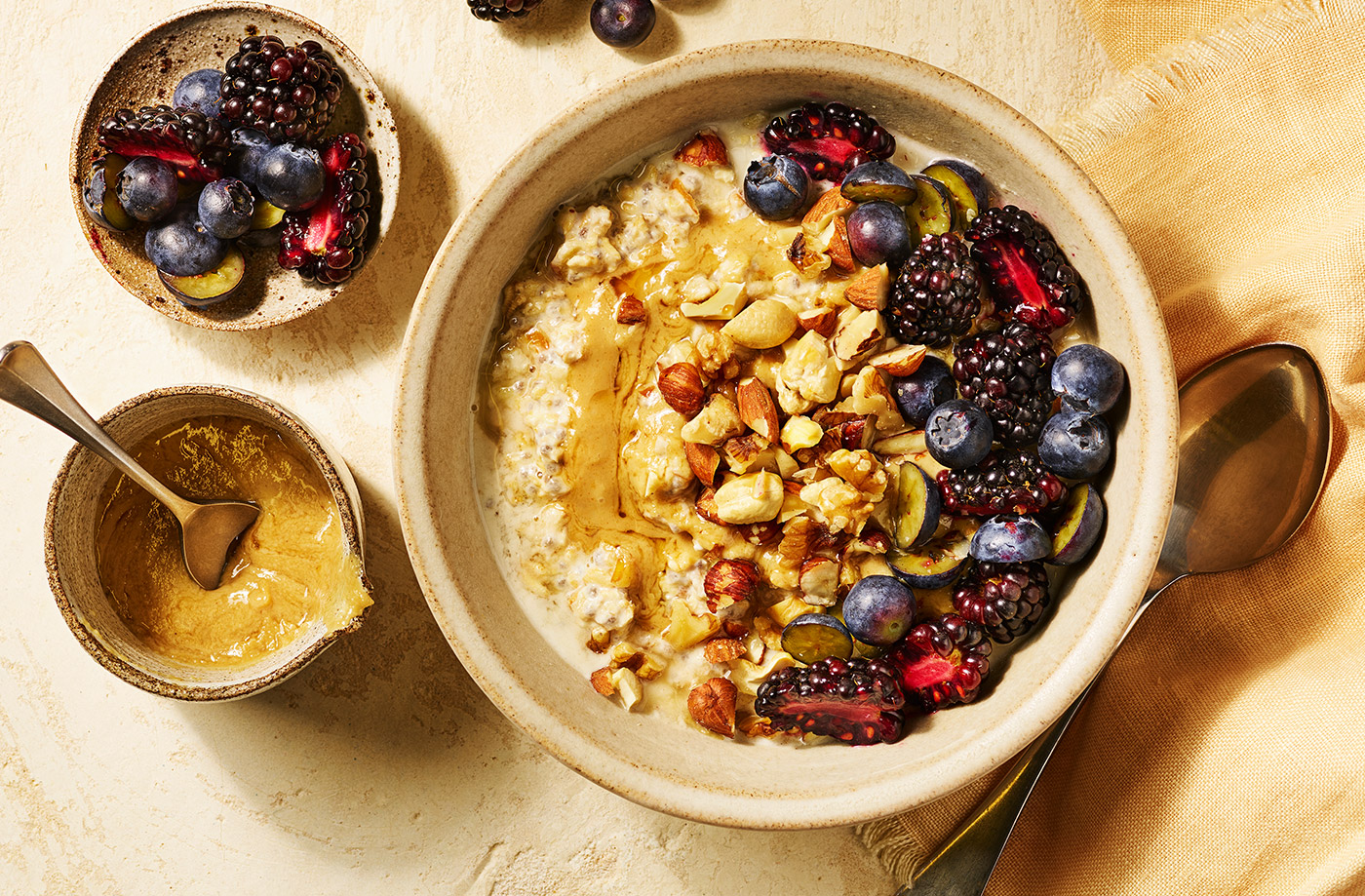 Tahini and apple chia breakfast bowls recipe