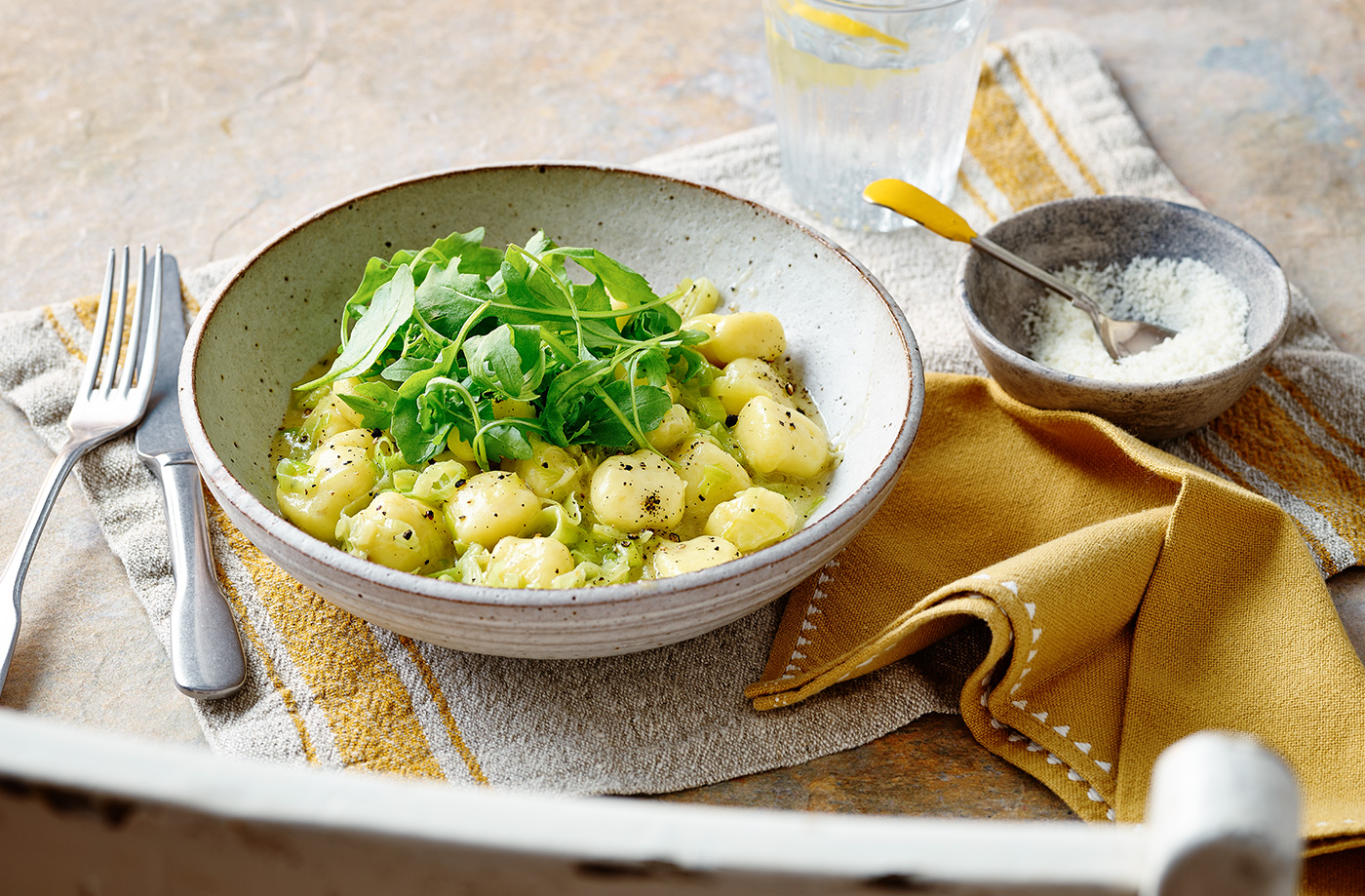 Gnocchi and leek cacio e pepe recipe