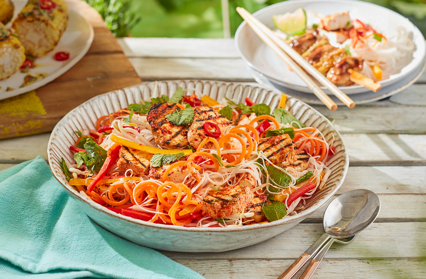 Barbecued tofu noodle salad recipe