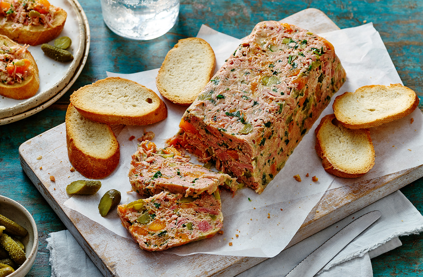 Ham hock terrine with apricots recipe