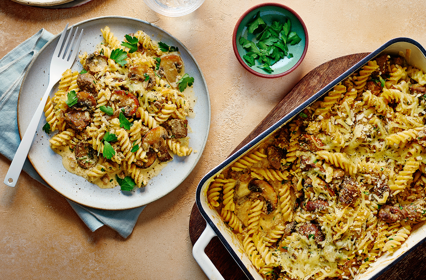 Leftover beef stroganoff pasta bake recipe