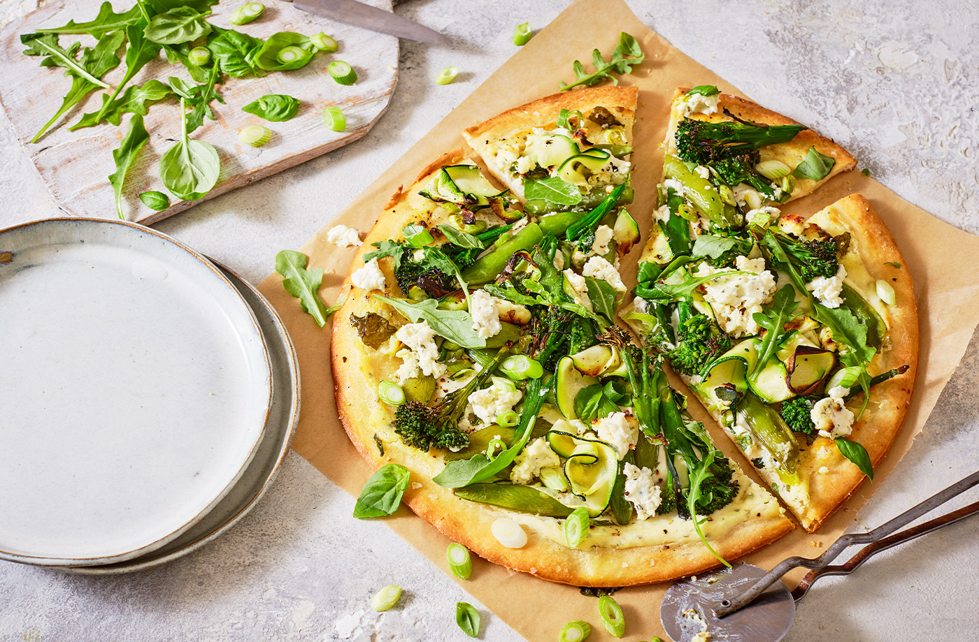Cheesy green goddess pizza recipe