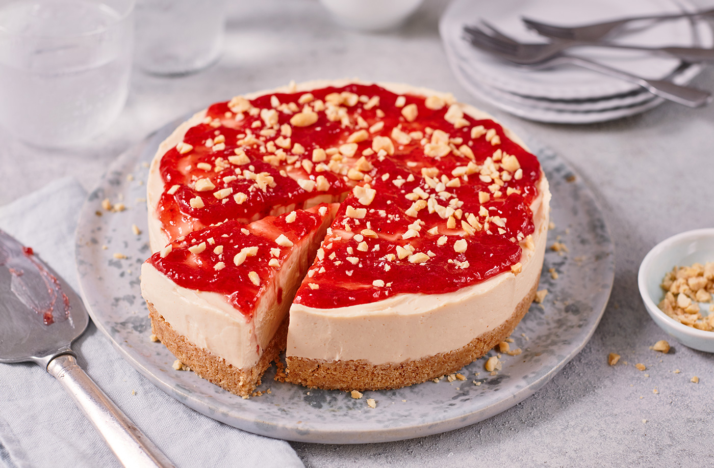 Peanut butter and jam cheesecake recipe