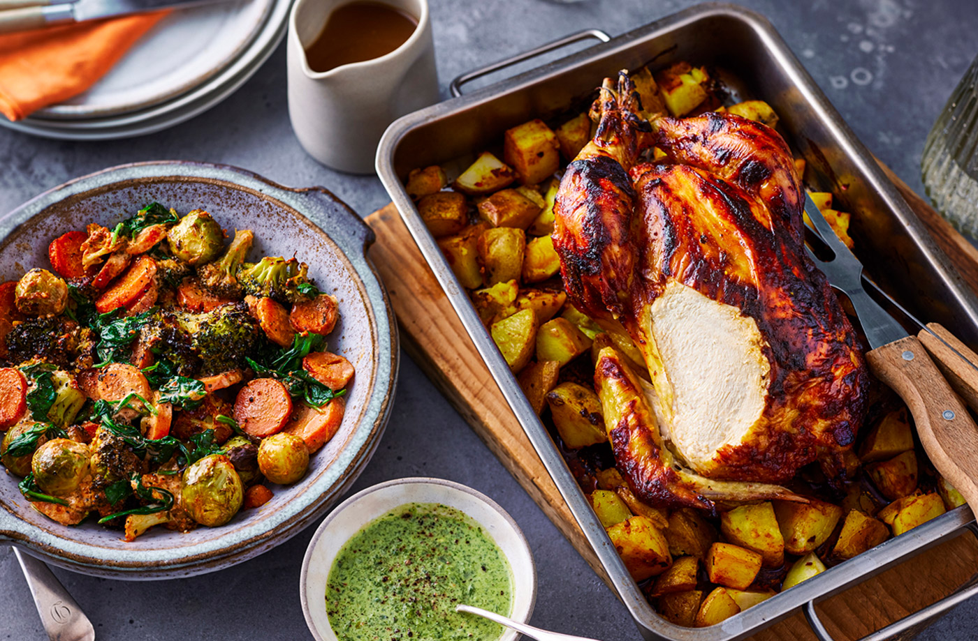 Tikka chicken roast dinner recipe