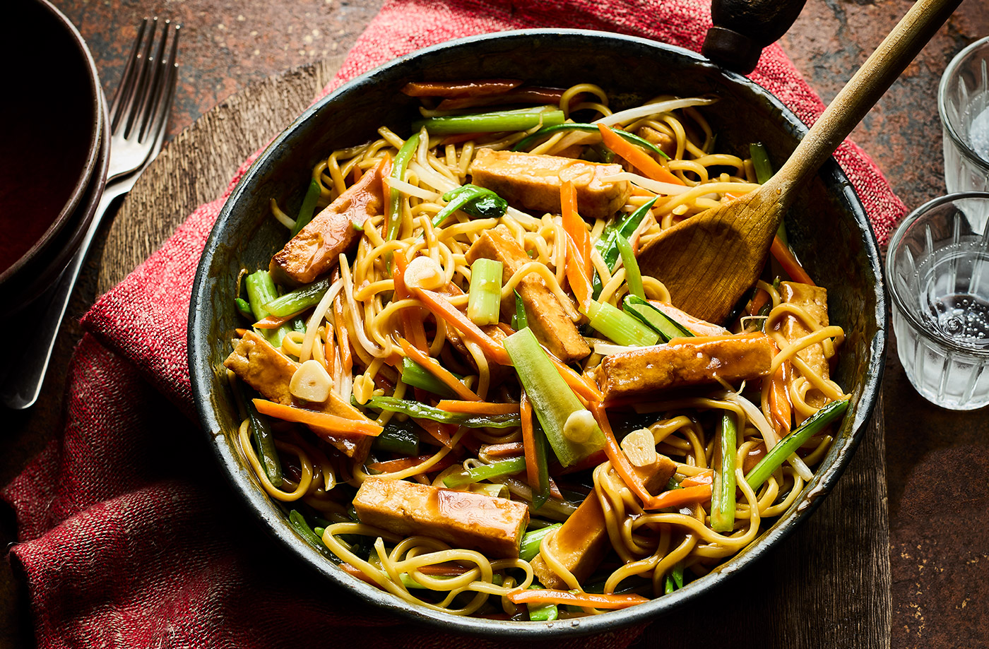 Tofu lo mein noodles recipe