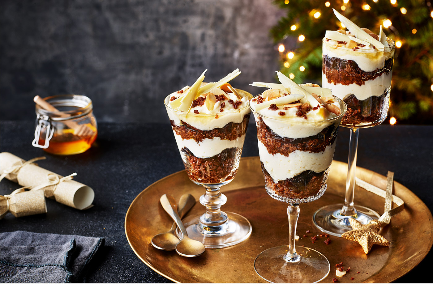Honey and rye trifles recipe
