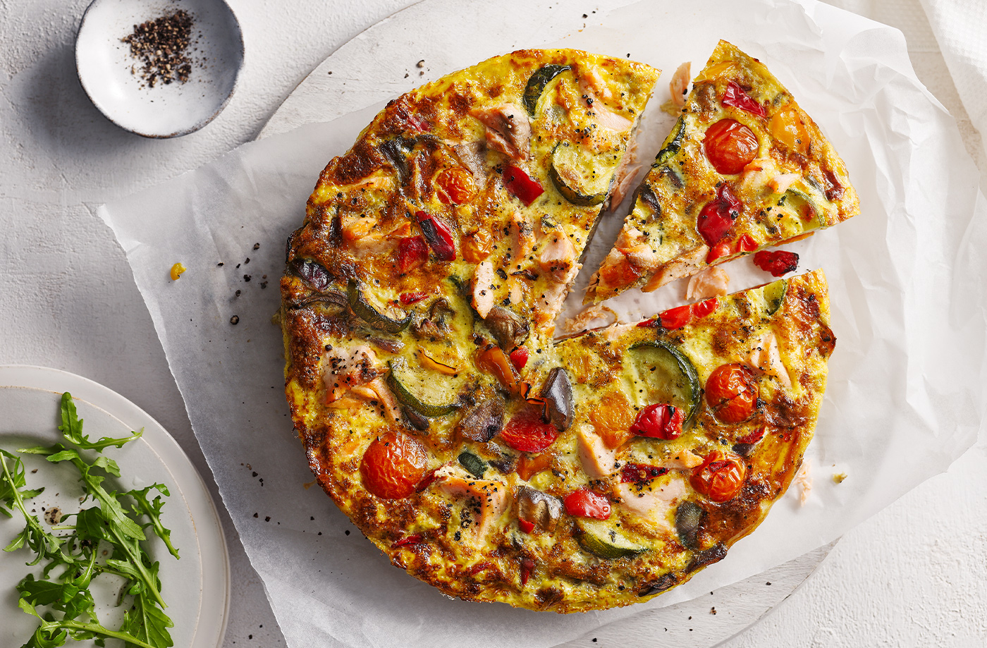 Vegetable and salmon frittata recipe