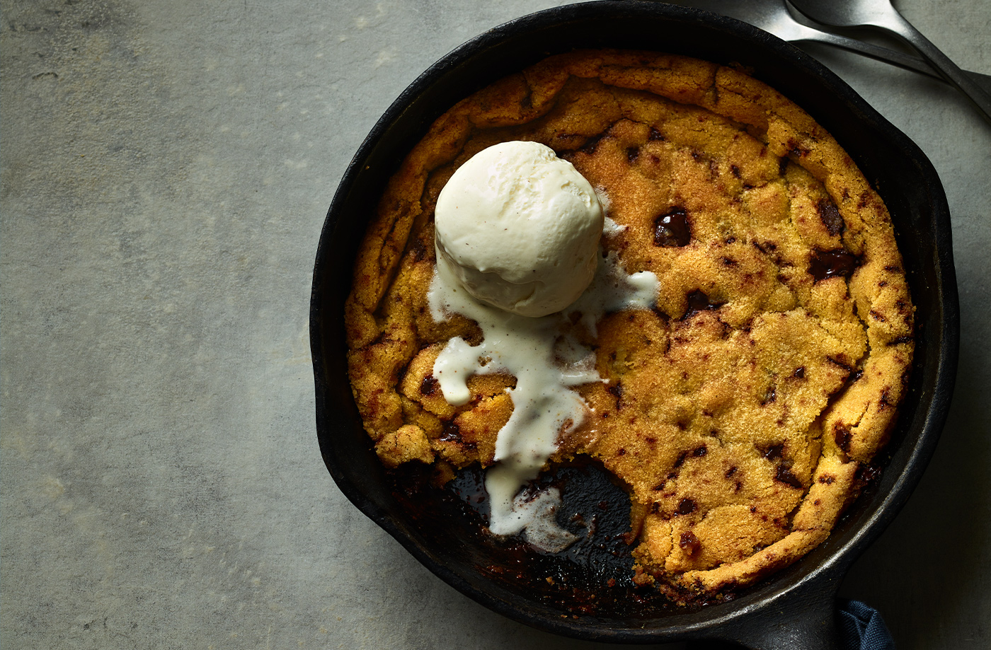 Vegan choc chip frying pan cookie recipe