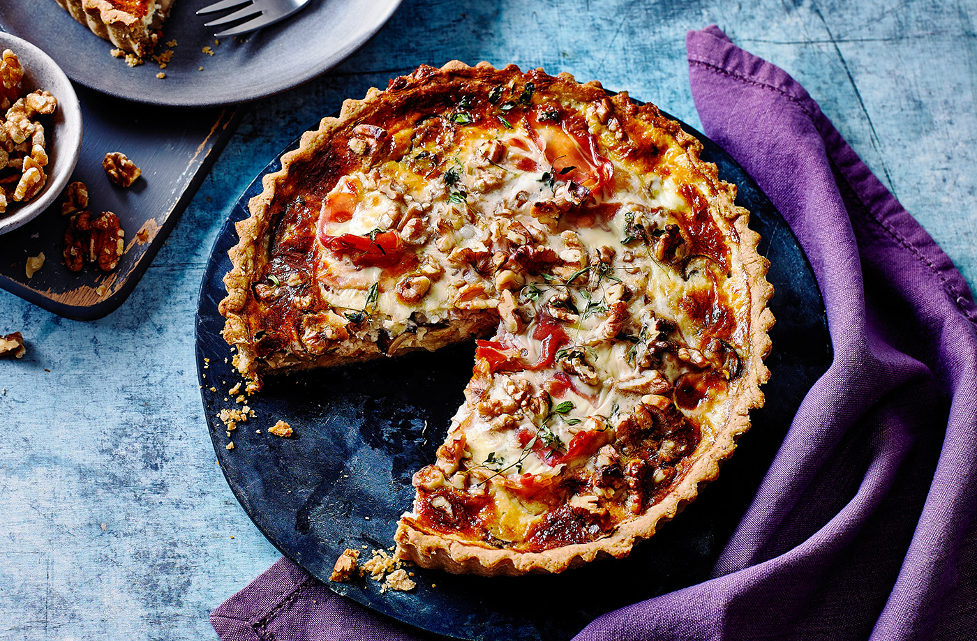 Walnut, mushroom and prosciutto tart recipe