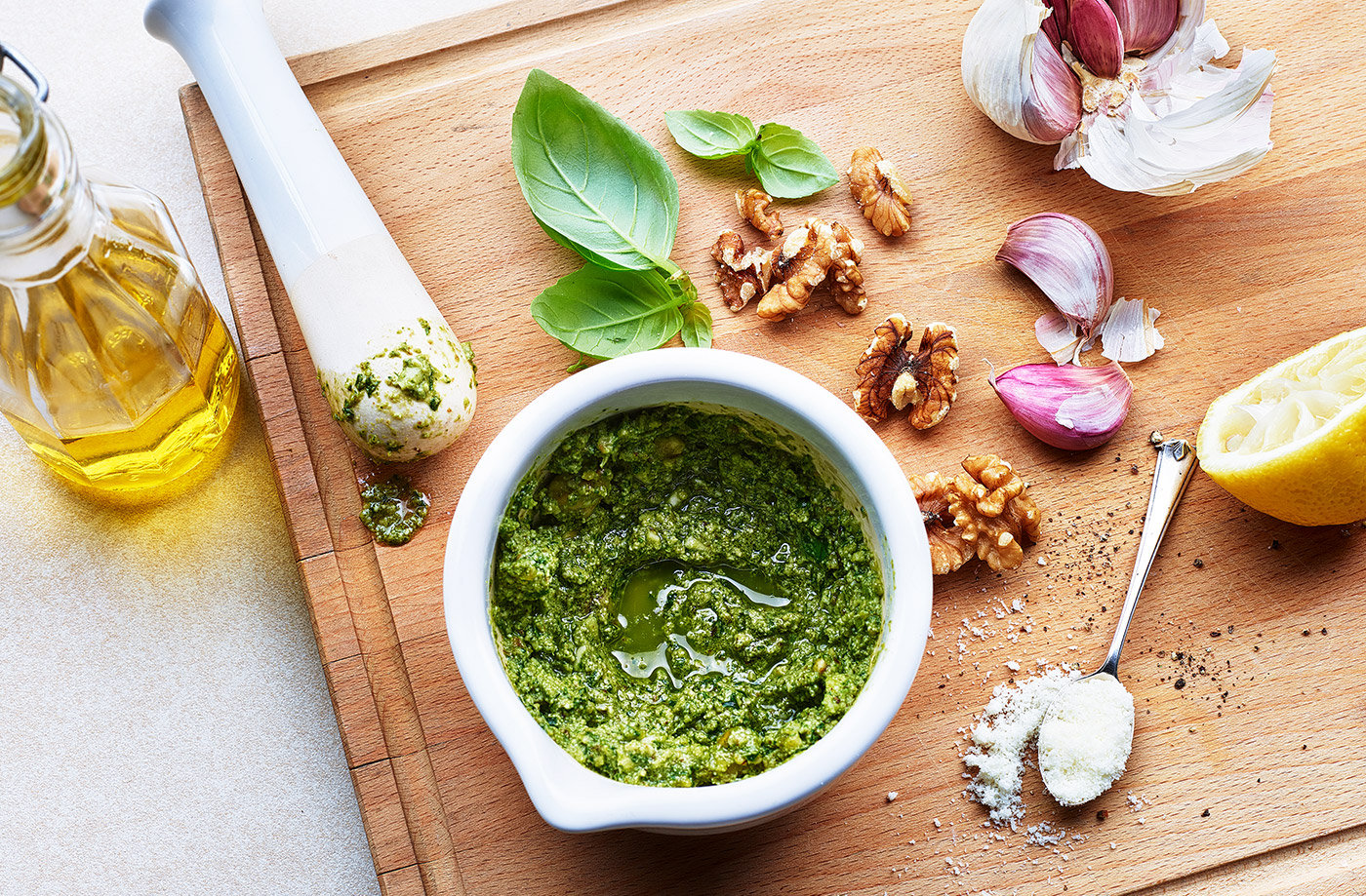 Basil and walnut pesto recipe