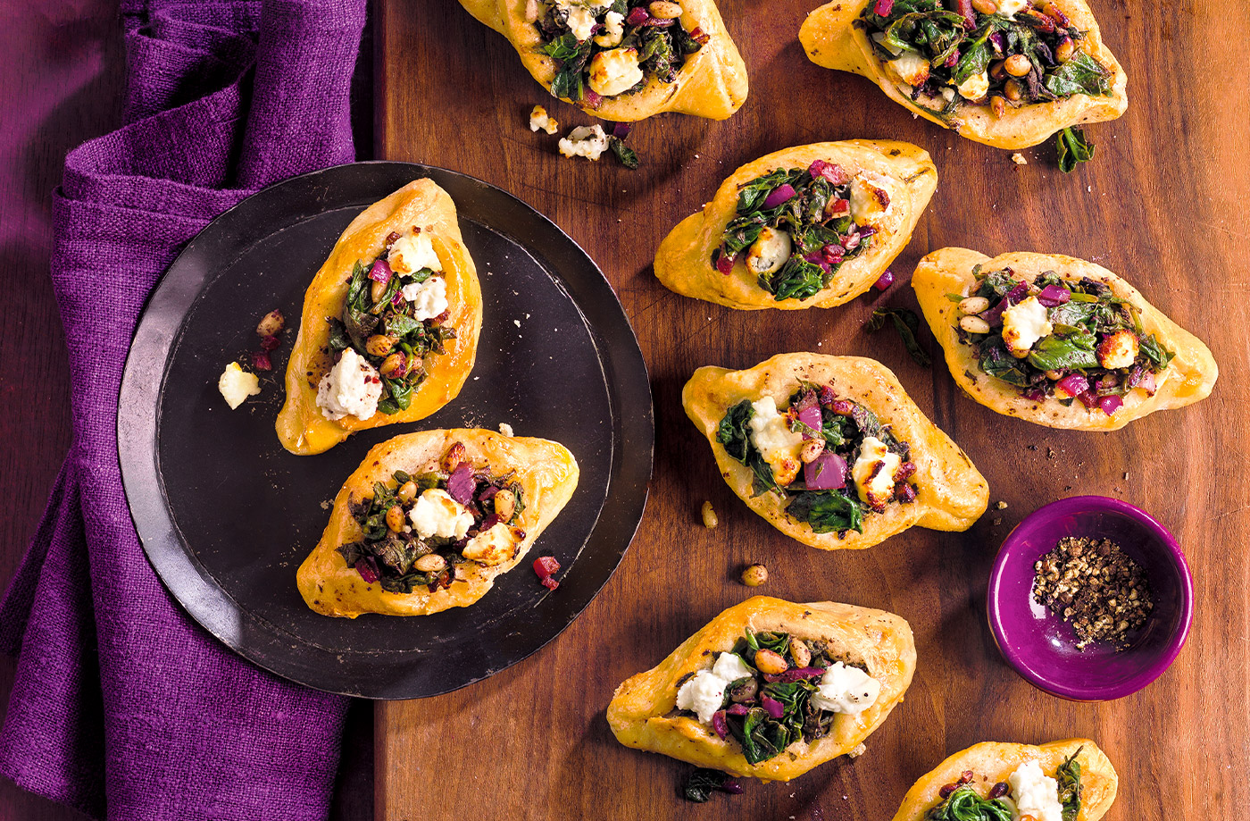 Spinach and goat’s cheese fatayer recipe