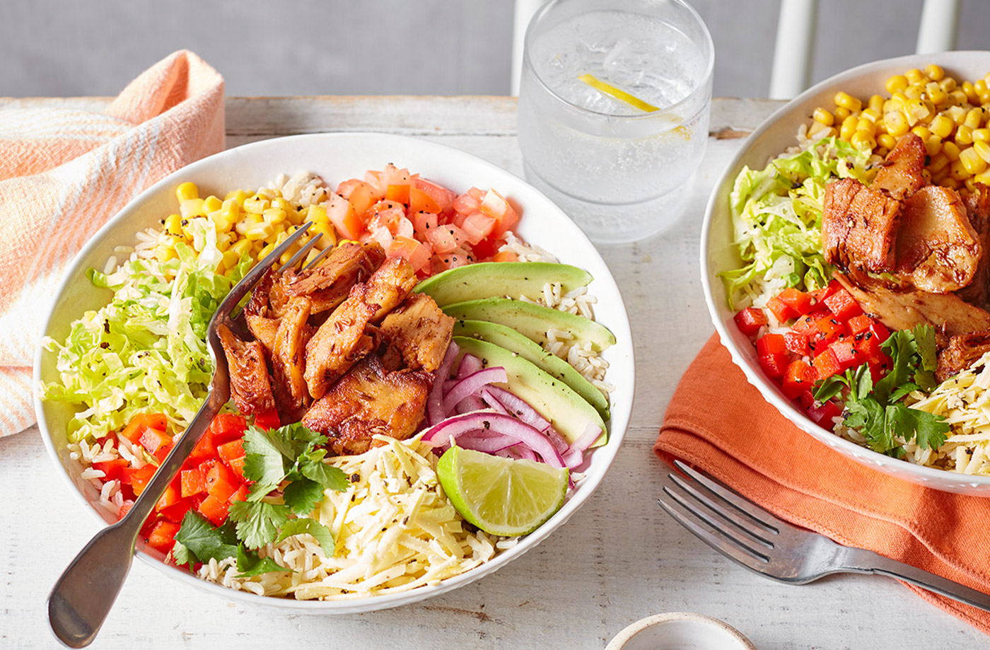 Tex-Mex vegan ‘chicken’ burrito bowl recipe