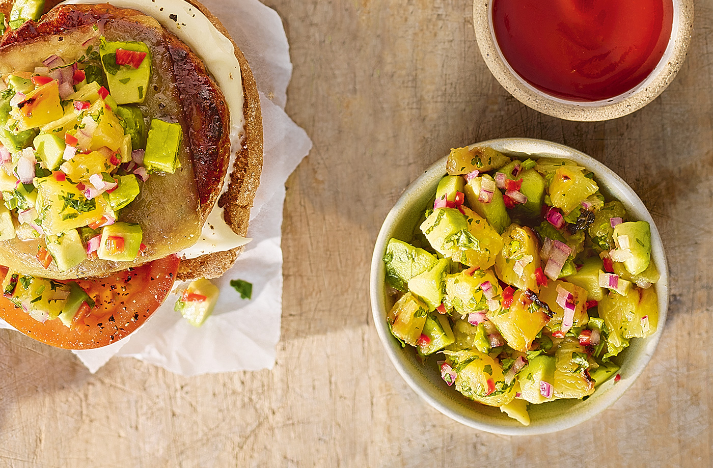 Griddled avocado and pineapple salsa recipe