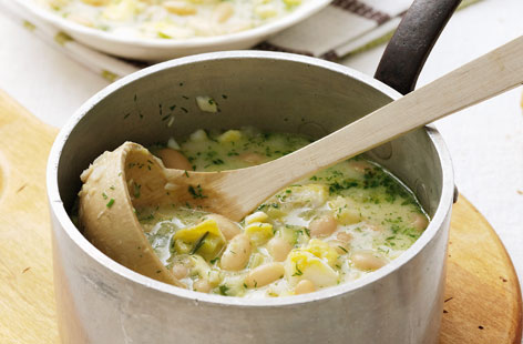 A great soup for weekend – or weekday – lunches. The haricot beans mean it's filling, without being stodgy. It's also a really nice way to use up any leftover courgettes. Serve with crusty bread, if you like.