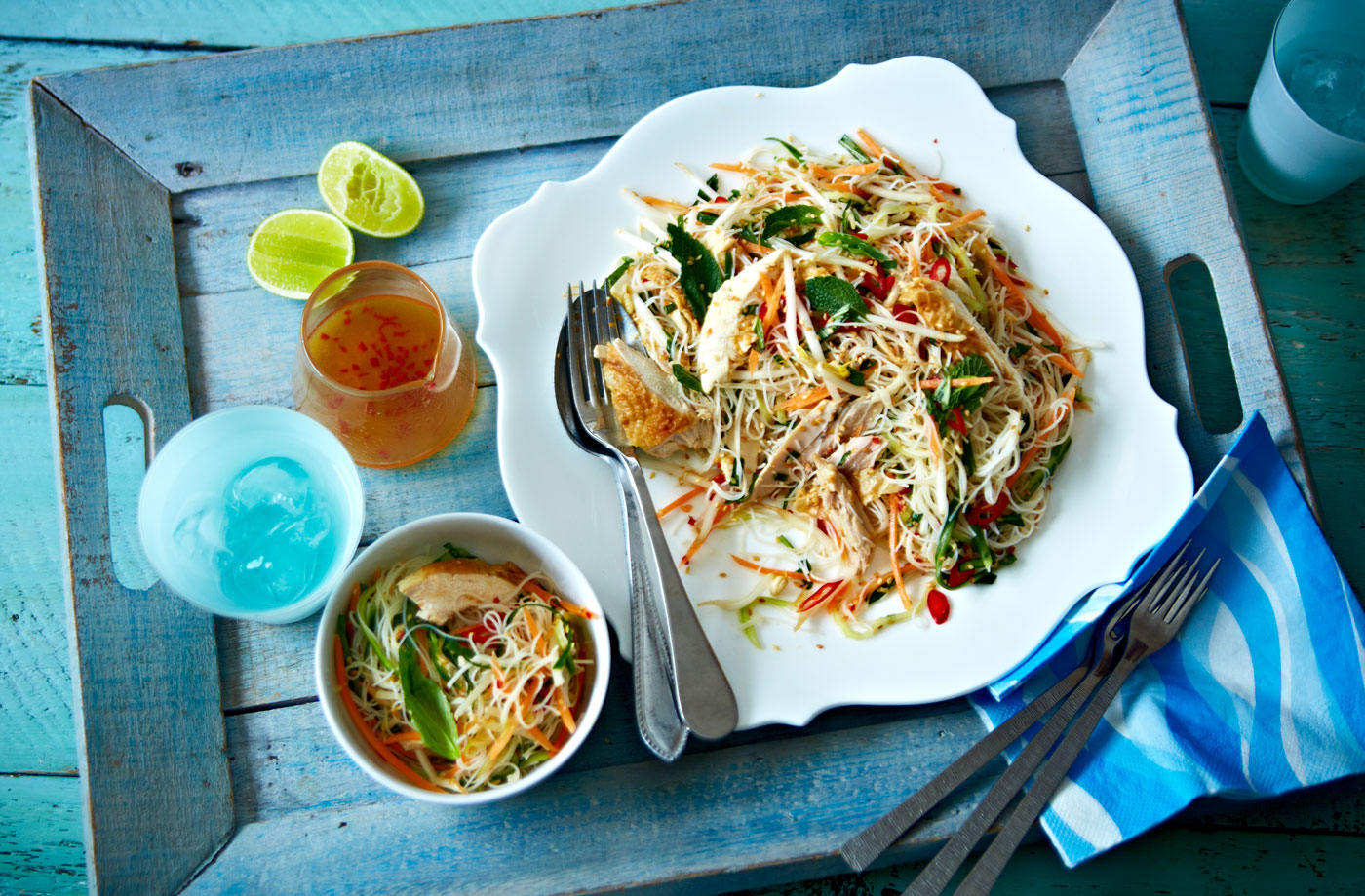 Sesame, chilli and ginger chicken noodle salad recipe