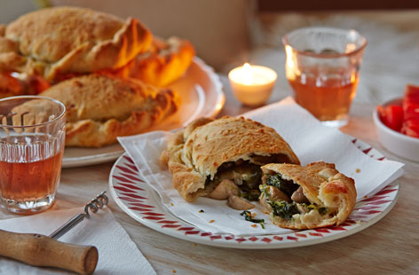 A delicious homemade vegetarian calzone that's perfect for the ultimate cosy night in