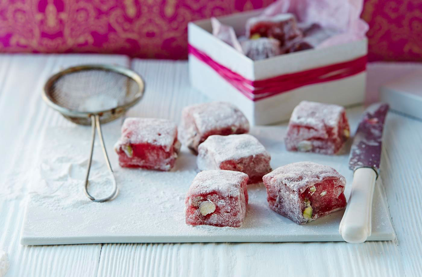 Rose and pistachio Turkish delight recipe