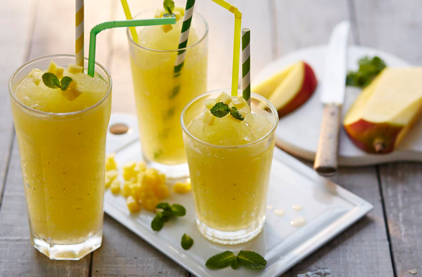 Mango and mint grown up slushies recipe