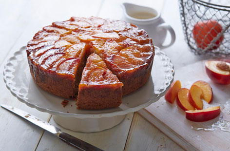This dazzling and delicious nectarine upside-down showstopper cake is sure to impress and makes the perfect Mother's Day bake