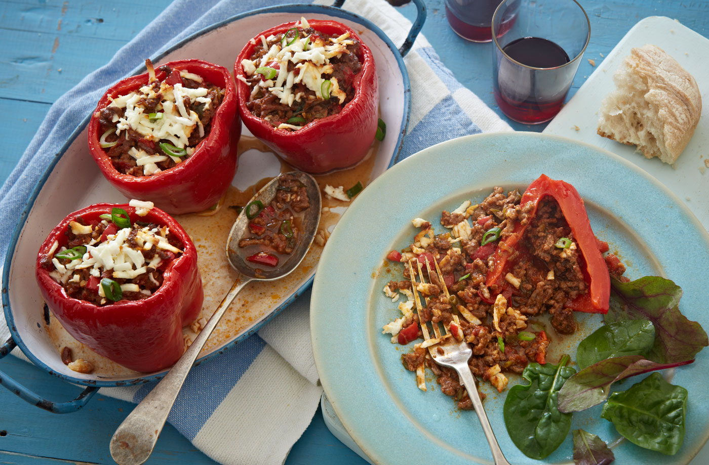 Greek-style stuffed peppers with beef recipe