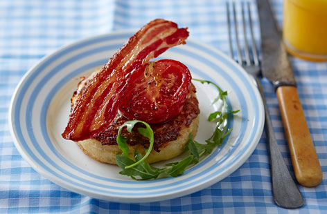 A twist on two classic dishes with BLT and crumpets, this quick yet delicious breakfast is the ultimate indulgence