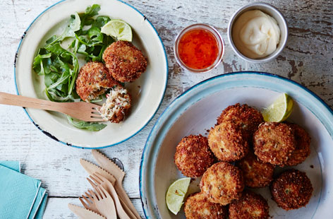 These gluten-free crab cakes are packed full of flavour and are so easy to make, the whole family will love them 