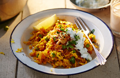 An Indian-spiced lentil and rice kedgeree that’s traditionally eaten for breakfast but is equally good as a midweek meal