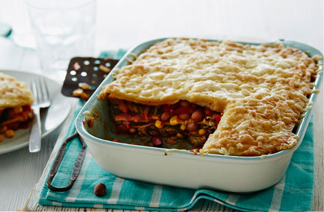 A spicy take on the classic lasagne, this Mexican version uses soft tortillas in place of pasta