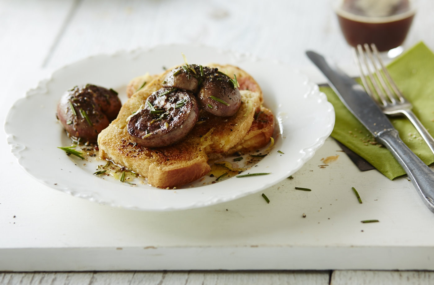 Kidneys with rosemary butter on toasted brioche  recipe