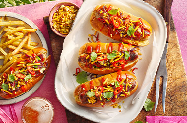 Indian-inspired hot dogs