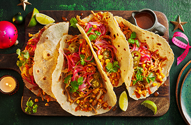 Cheat's birria-style turkey tacos