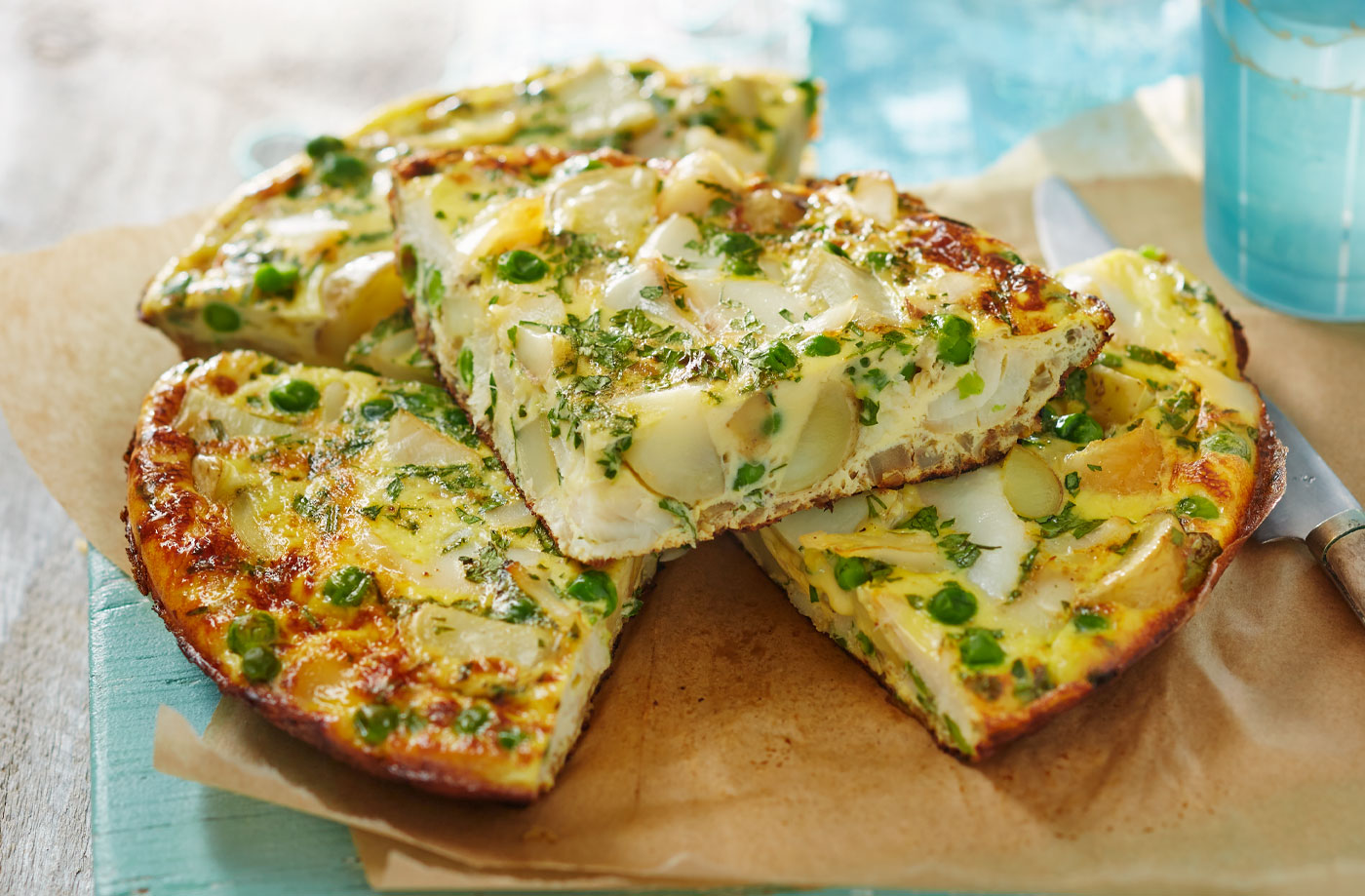 Chunky kedgeree frittata with new potatoes recipe