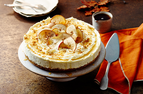 Think cheesecake is a summer dessert? Think again – this Bramley apple delight will warm any Autumn table