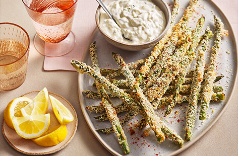 Try something new with asparagus. Coat in a smoky paprika batter, then bake until golden and crispy. These taste great with an onion and garlic dip.