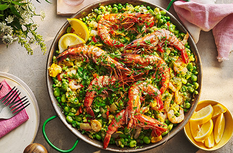 This summer stunner is a delicious, crowd-pleaser. No barbecue? Cook on the hob in the same way and grill the prawns over a high heat for 5 mins, turning halfway. Enjoy!