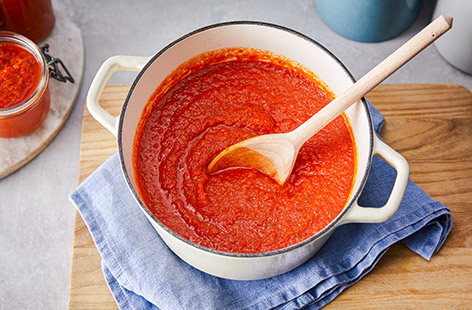 This versatile tomato sauce has hidden veggies and a touch of heat