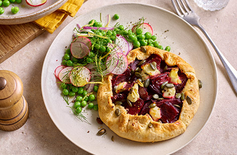 No major baking skills needed for these rustic, French-style galettes that are filled with a perfect balance of flavours and textures – tangy beetroot and creamy soft cheese. Equally great for a midweek meal or an easy dinner party dish.