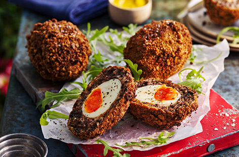 Impress the family with this supercharged  Scotch egg, with spiced black pudding and extra-crispy panko breadcrumbs