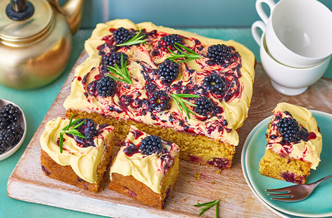 A fruity, creamy traybake recipe using blonde chocolate