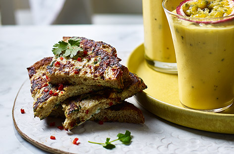 Upgrade your morning meal with this spicy Indian-inspired toast, studded with red chillies and coriander