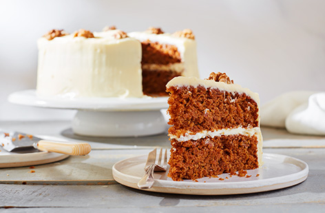 This carrot cake has everything you know and love about the classic recipe but it's made with gluten-free self-raising flour so it is suitable for coeliacs.