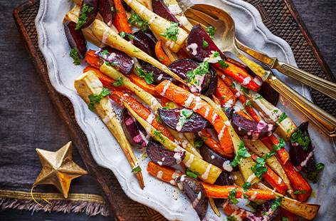 Add a touch of colour to your Christmas dinner with these roasted root veggies