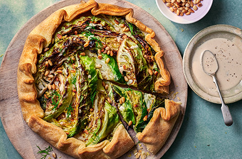 If you're looking for a vegan-friendly main for your next gathering, Sunday lunch or Easter celebration, look no further! This galette looks fancy, but is actually so simple to make. The charred cabbage feels a bit different (it's totally delicious), teamed with the roasted garlic and tahini, it's a show-stopping dish you'll be making again.