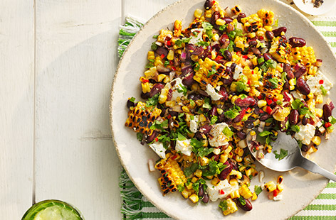 Pair charred corn with smoky beans and sweet potatoes for a vegetable-filled summer feast
