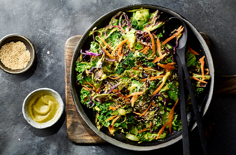 Charring the cabbage gives this sizzlin’ slaw a smoky flavour, while avocado replaces mayo in the zingy dressing', says Derek Sarno, Tesco's director of Plant-Based innovation