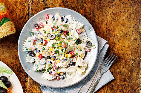 Make lunch fun for kids with a creamy pasta made with 'confetti' vegetables or – to the gratitude of parents trying to fill them with the good stuff – loads of veggies chopped into little pieces.