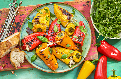 Sweet pointed peppers get brought to the next level with a creamy, cheesy filling - a recipe that's arrived just in time for summer